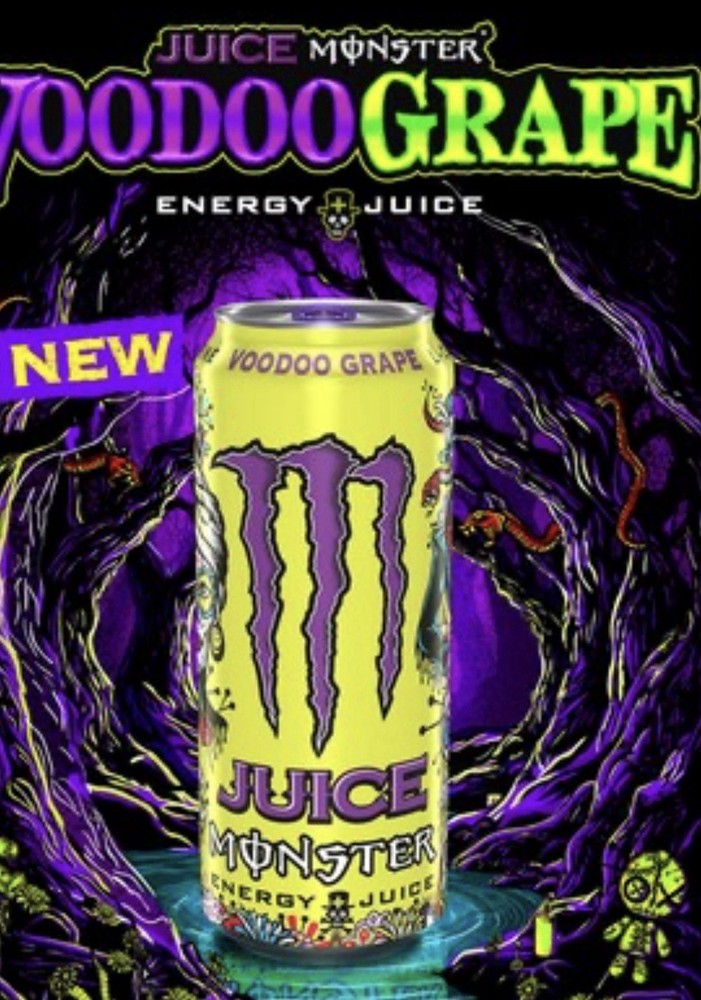 Monster 16 oz cans Energy Drink VOODOO Grape 24 Pack