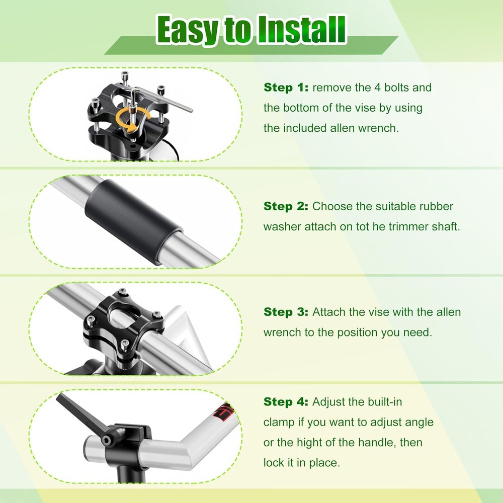 Weedwacker Handle Weed Eater Trimmer Grip Extension with Strap for Back Saver