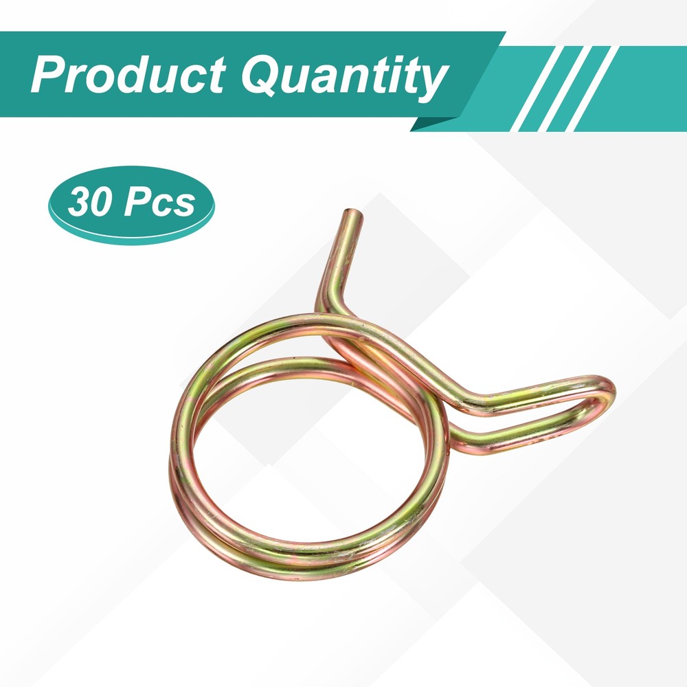 30Pcs 25mm ID Double Wire Spring Hose Clamp Spring Clips Clamps