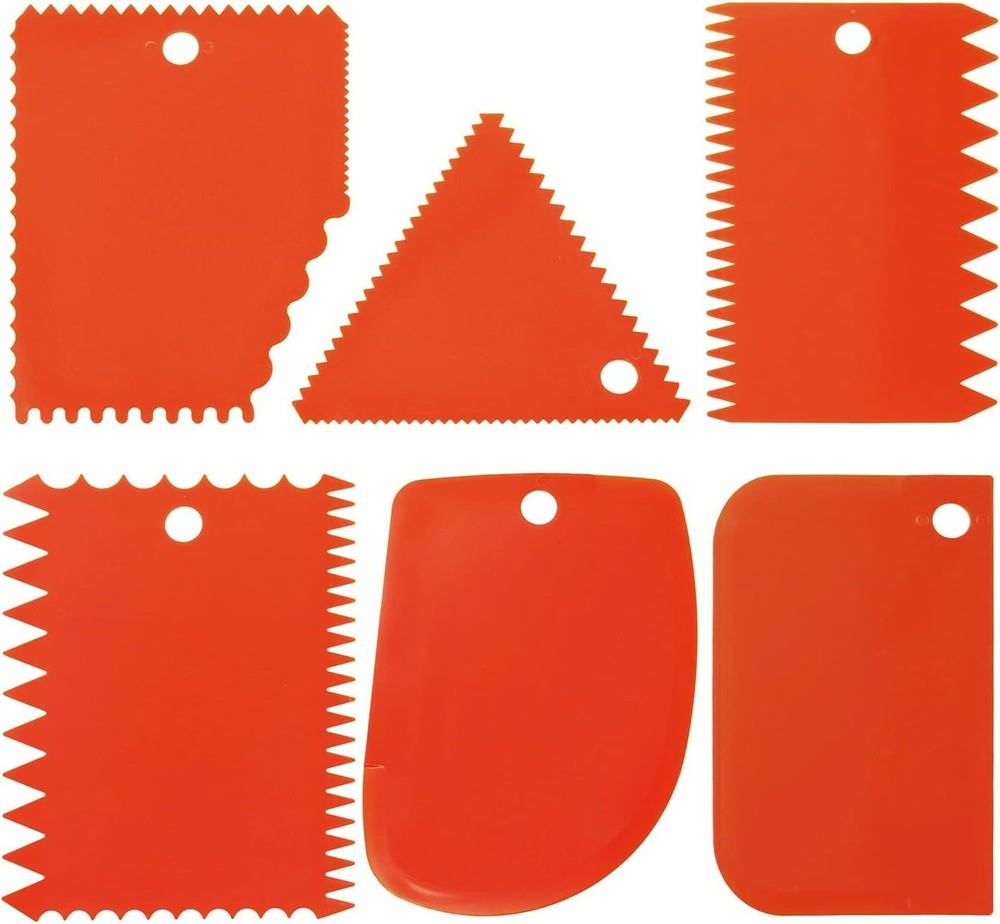 LRONG 6PCS Pottery Tools Plastic Clay Scraper Set Scraping Handle Carved Soft...