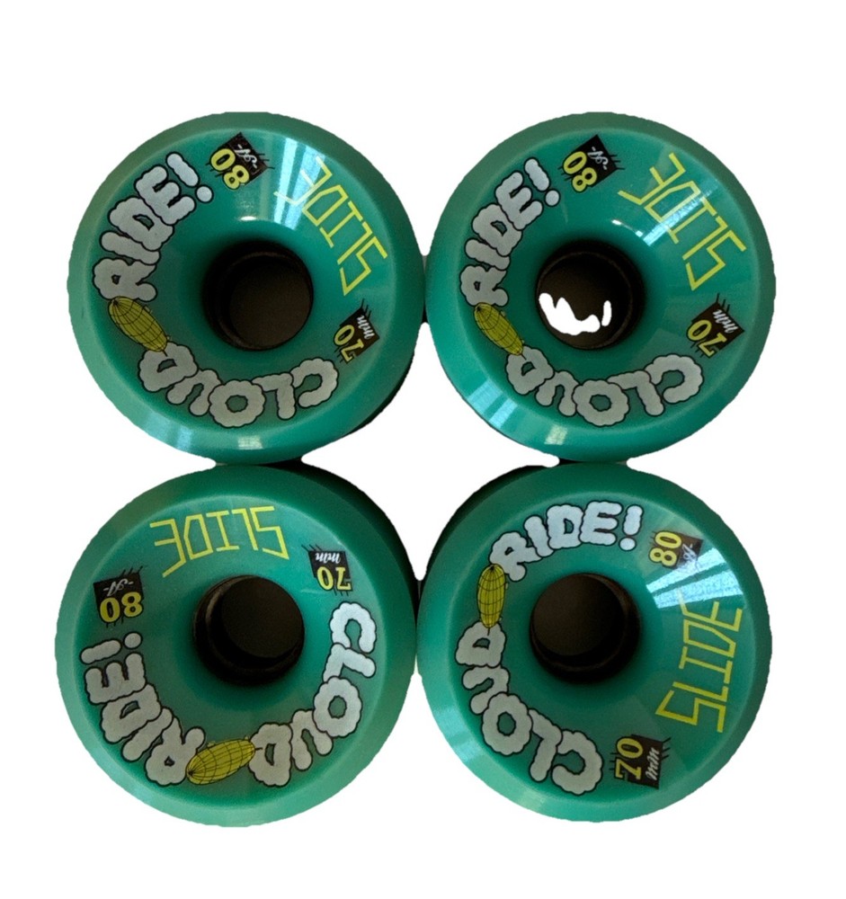 Cloud Ride Slide 70mm 80a 4-Pack Longboard Wheels Green