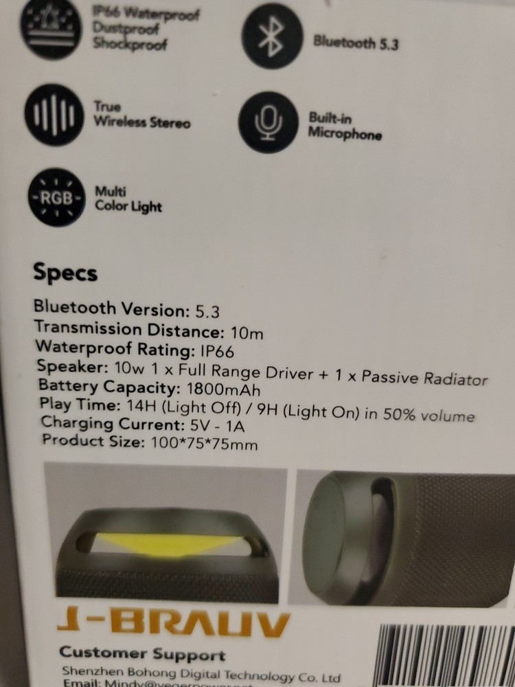 EBODA Bluetooth RGB waterproof Speaker