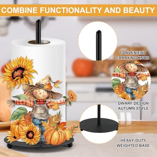 Fall Paper Towel Holder Rustic Scarecrow Kitchen Decor Fall Scarecrow