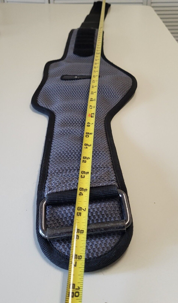 Nike Black Gray Weight Lifting Belt Authentic Size Large Hook and Loop Closure