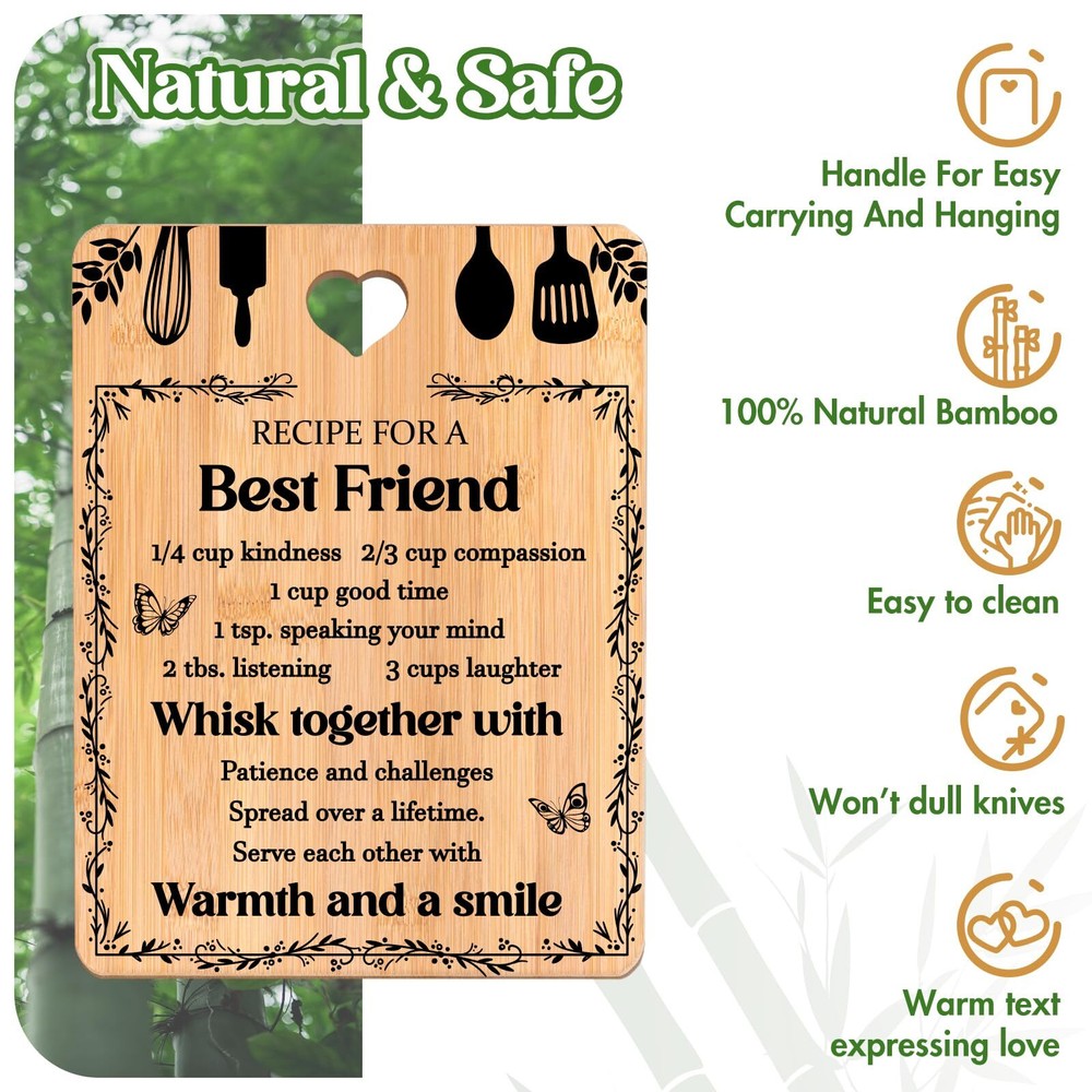 Friend Women Gifts "recipe For A Friend" Friend Cutting Board Gifts Bamboomade F