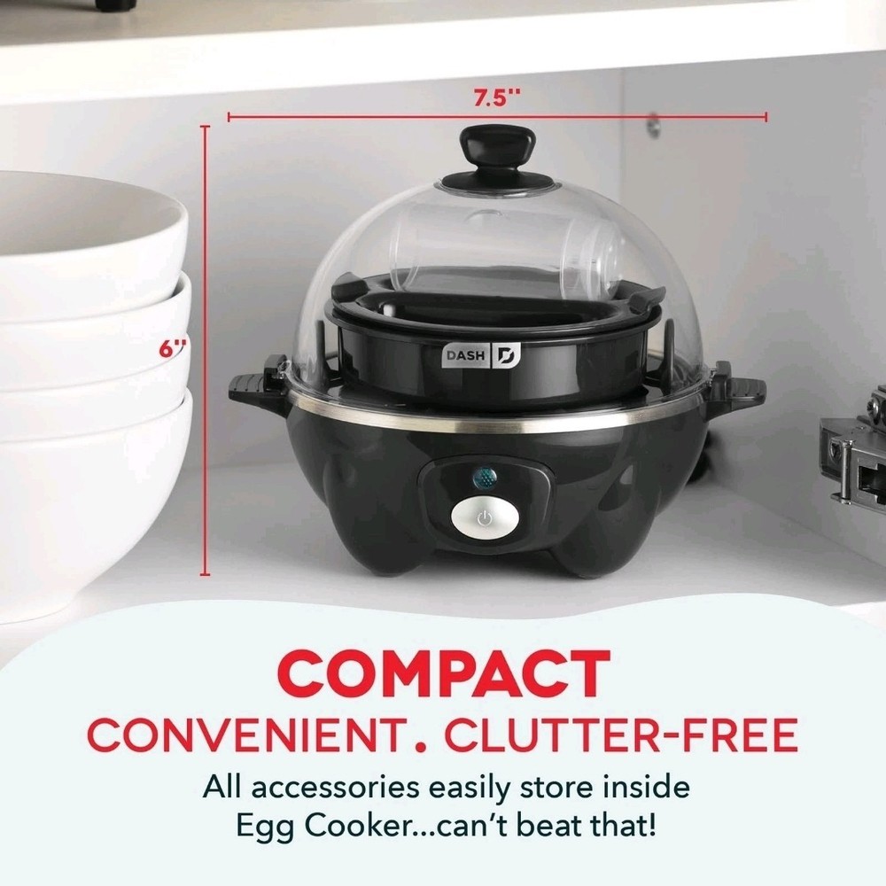 Dash Premium Rapid Egg Cooker, 7 Egg Capacity, Removable Trays, Beige