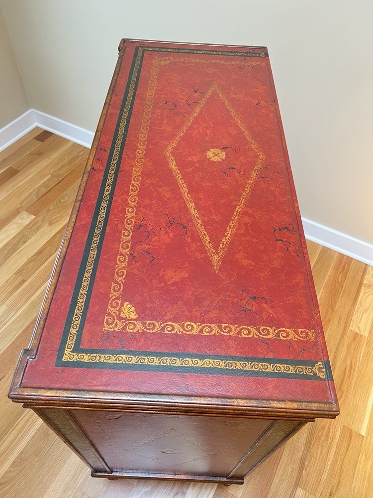 Theodore Alexander Leather Wrapped Chest Buffet