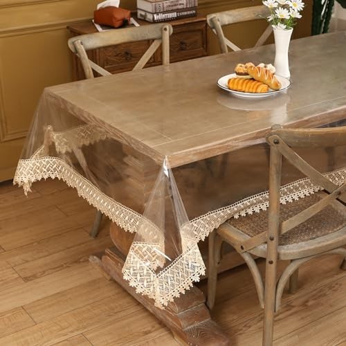 Clear Vinyl Tablecloth Protector Waterproof/Oil-Proof 54" x 84" (Rectangular)