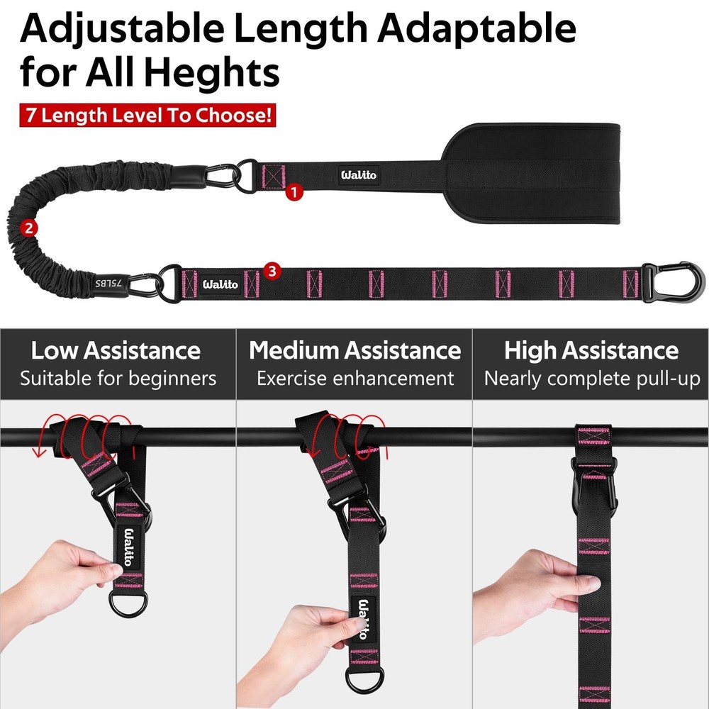 Pull Up Assistance Bands Set, Heavy Duty Adjustable Pull Up Assist Band with ...