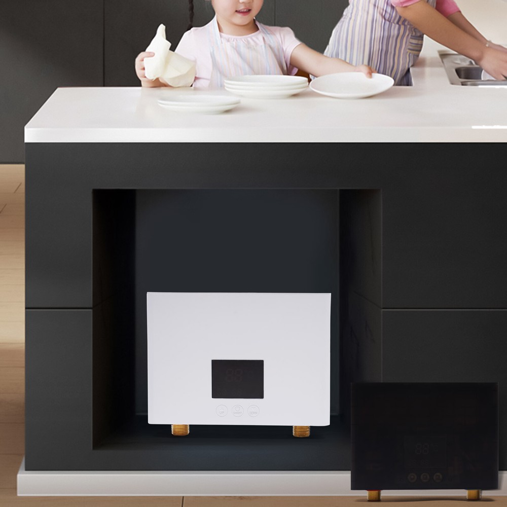 3000W Kitchen Electric Hot Tankless Water Heater Shower Instant Boiler Bathroom