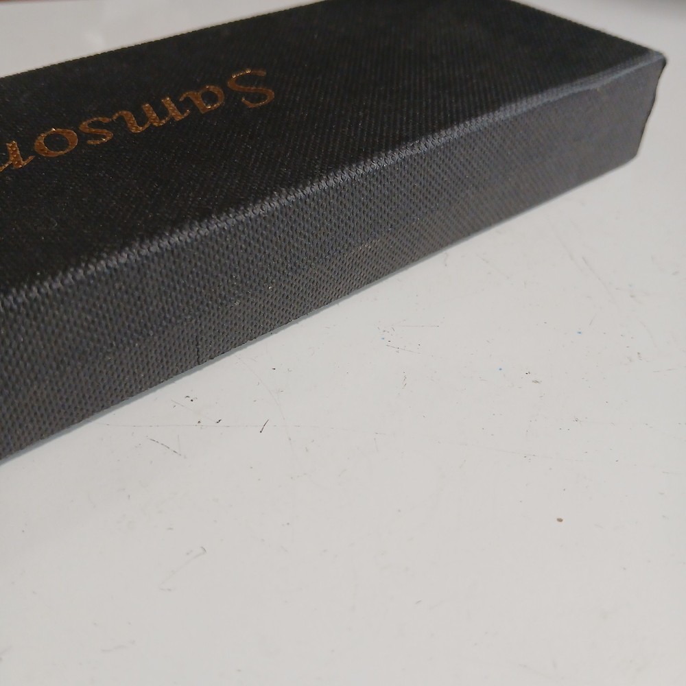 10" X 3" Black With Beige Silk Lining Samson Watch Co Presentation Box