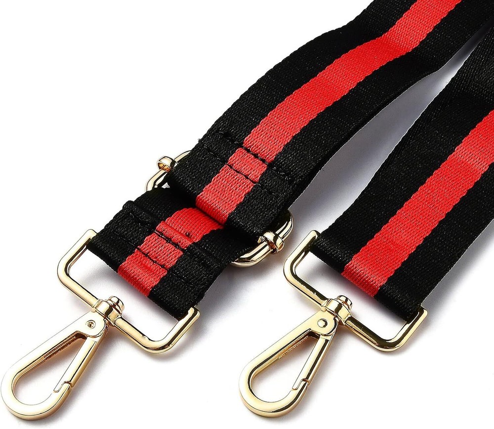 BEEFLYING Black and Red Stripe Purse Strap Adjustable Shoulder Style7