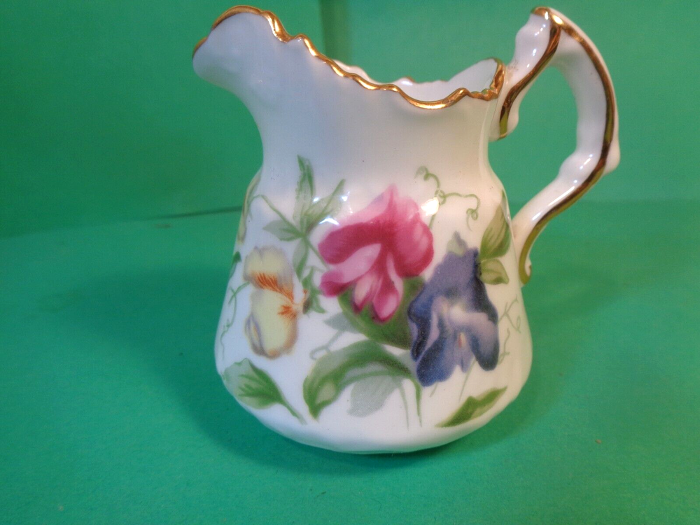 Mini Sugar Bowl & Creamer, Floral Pattern, Hammersley & Co, England (Used/EUC)