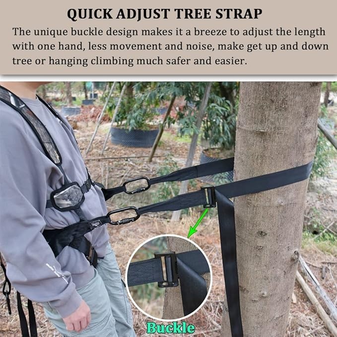 Adjustable Linemanâ€™s Belt for Tree Climbing Hunting & Stand Setup