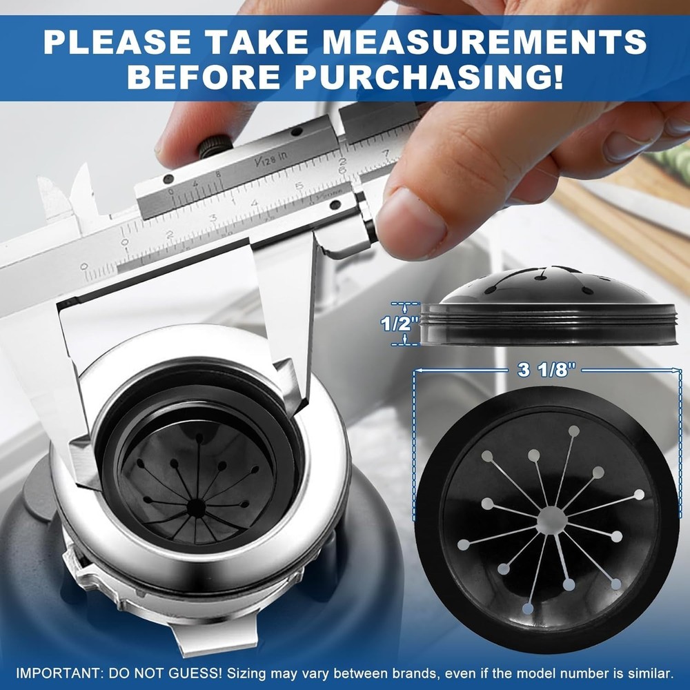 Multi-Function 3-1/8 Inch Garbage Disposal Splash Guard - Fits All Major Brands