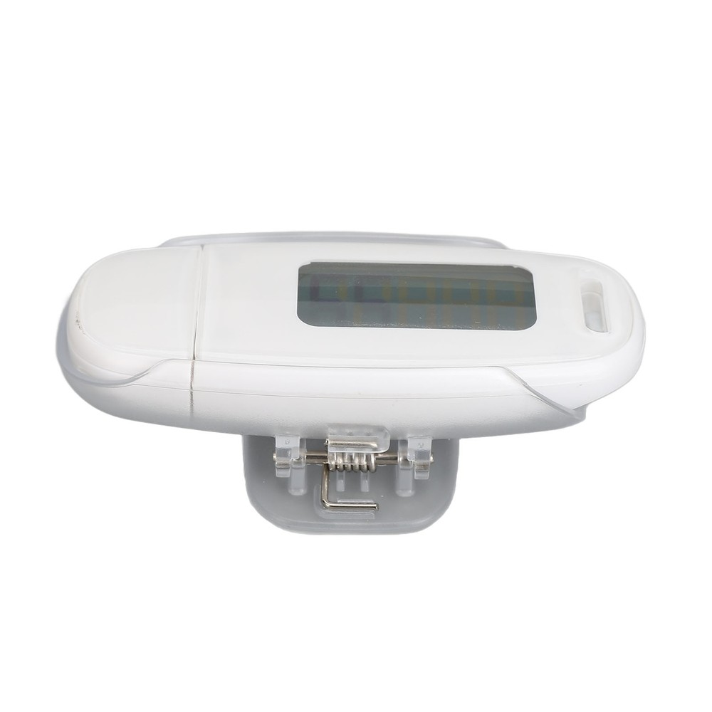 (White)Step Counter Large LCD Screen USB Rechargeable Pedometer W/ Lanyard FF
