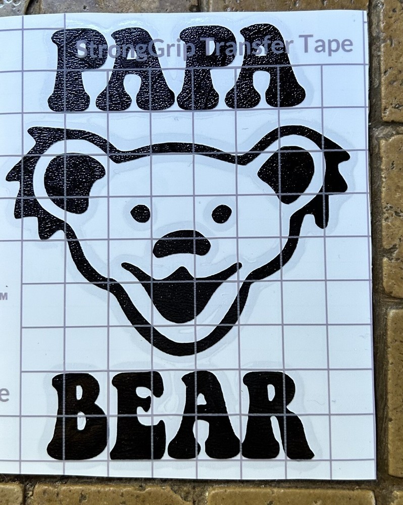 Grateful Dead Papa Bear Vinyl Decal Black Textured