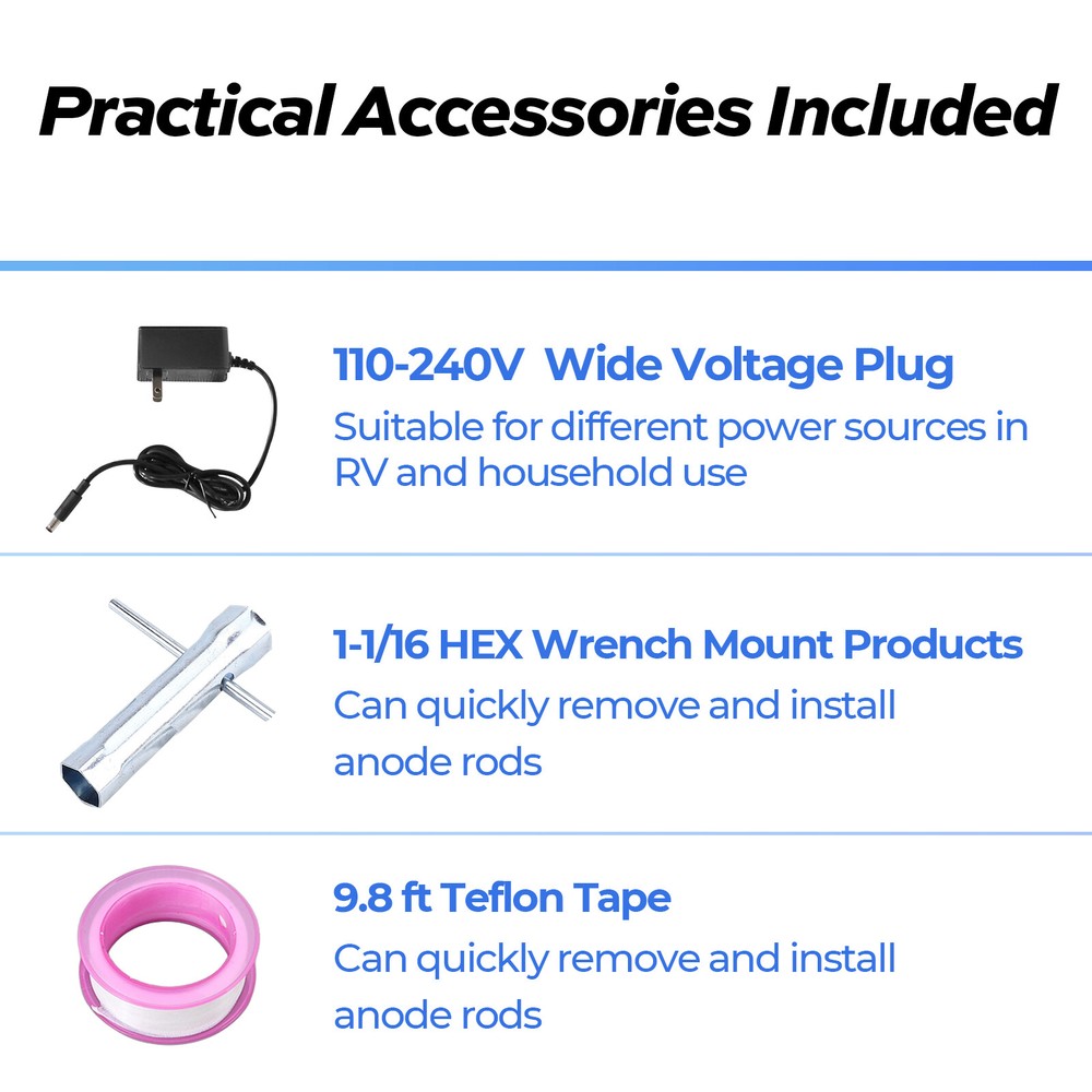 Titanium Powered Anode Rod 3/4'' NPT Eliminates Smell for all Tank Water Heater