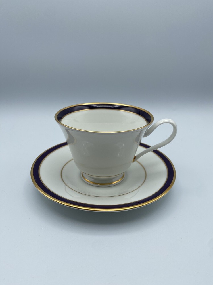 Oxford Lenox Annapolis Blue Bone China 5 pc place settings EUC /rb