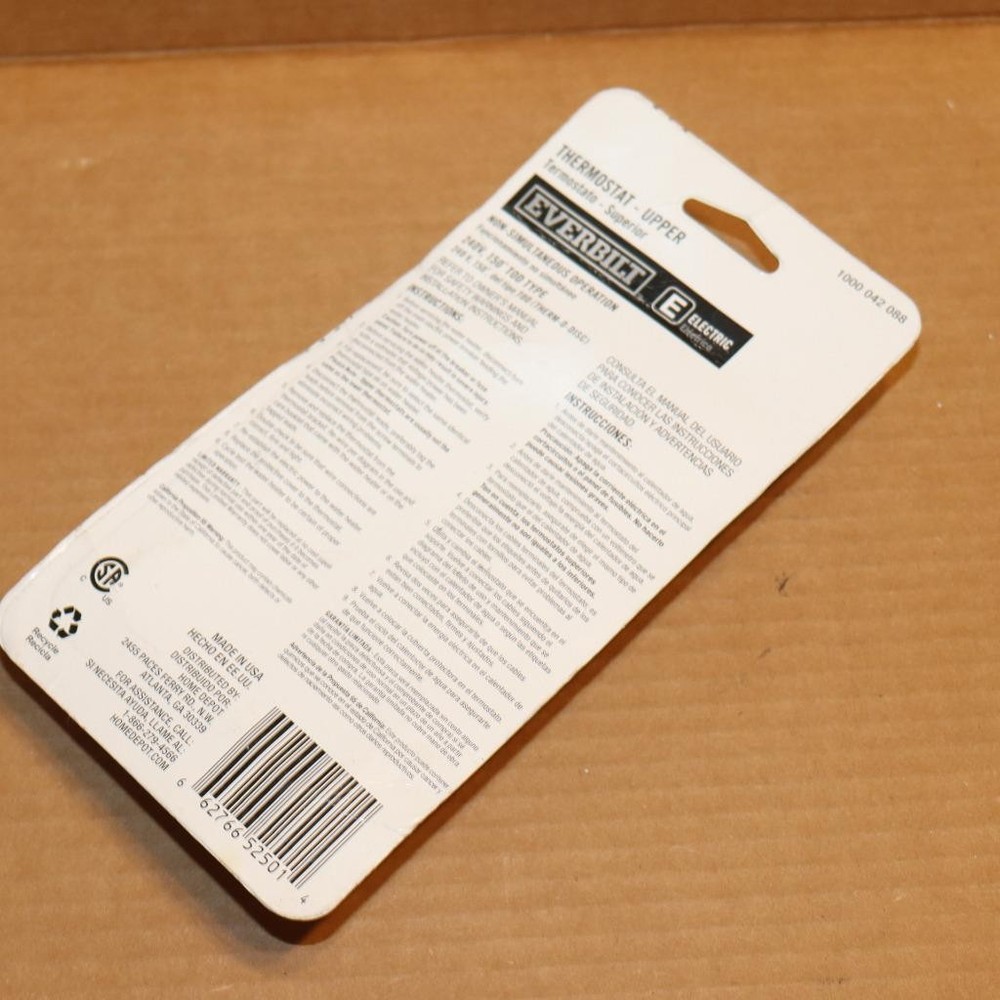 EVERBUILT T-O-D Style Upper-Element Thermostat for Residential Water Heaters