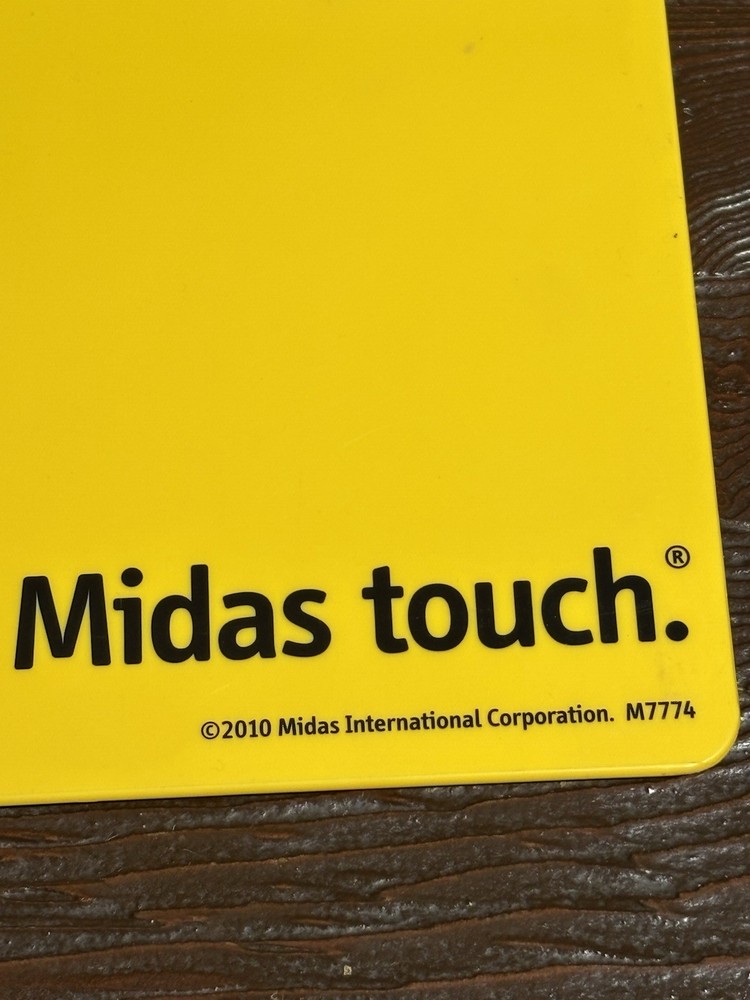 Midas Auto Service Clipboard Document Holder Yellow Plastic 15”x9” Morco 2010