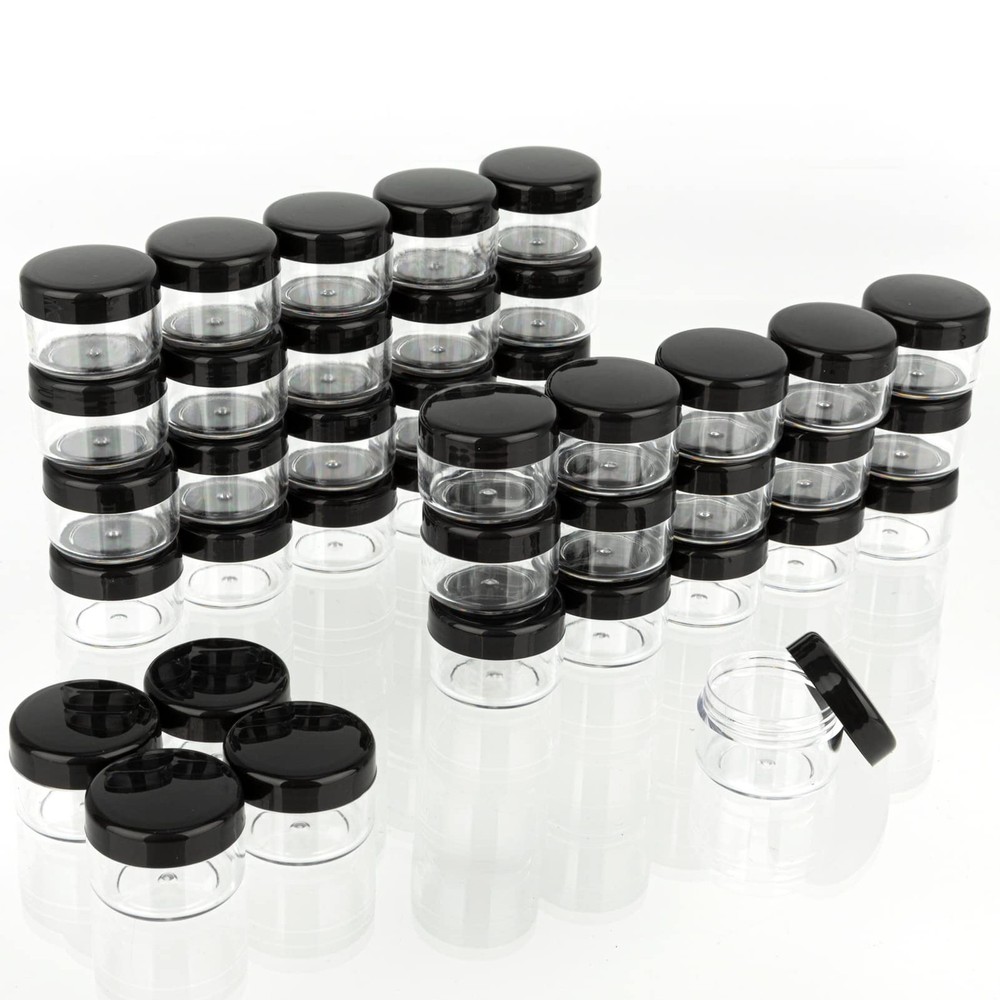 ZEJIA Polypropylene 5 Gram Cosmetic Containers 50pcs Sample Jars Tiny Makeup ...