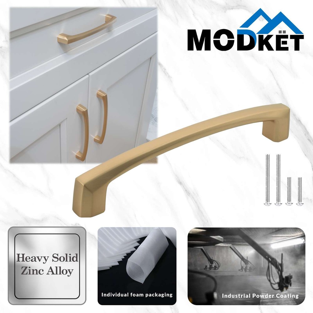 Solid Brushed Champagne Gold Modern Cabinet Pulls Handle Kitchen Bathroom Drawer