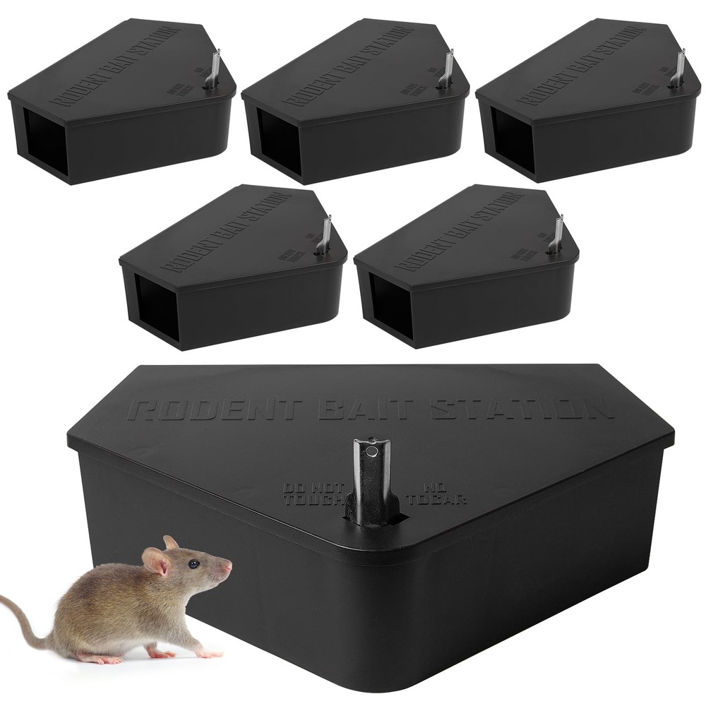 Anblak 6 Pack Rat Station Box with Keys, Rodent Station Keeps Rats Away, Keep...