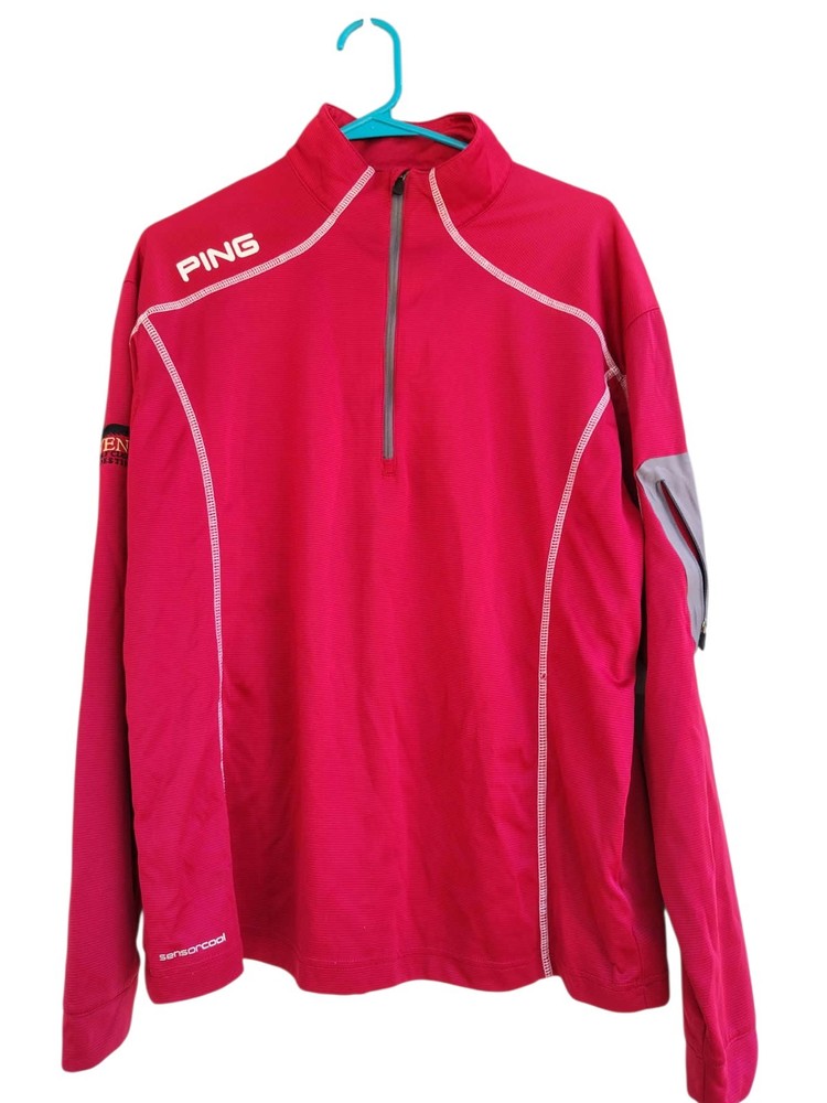 PING SensorCool Pullover Jacket Men’s L Red 1/4 Zip Golf Athletic Lightweight