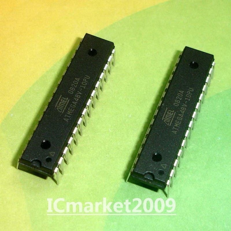 5 PCS ATMEGA48V-10PU DIP-28 ATMEGA48 8-bit Microcontroller with 8K Bytes Flash