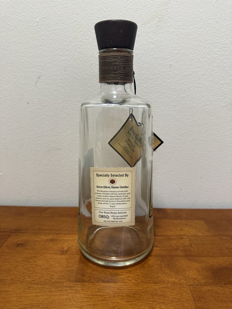 Four Roses Single Barrel Private Selection Empty bottle picked By Brent Elliott