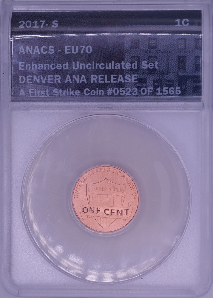 2017-S Lincoln Shield Cent Enhanced Finish - ANACS Enhanced Uncirculated 70