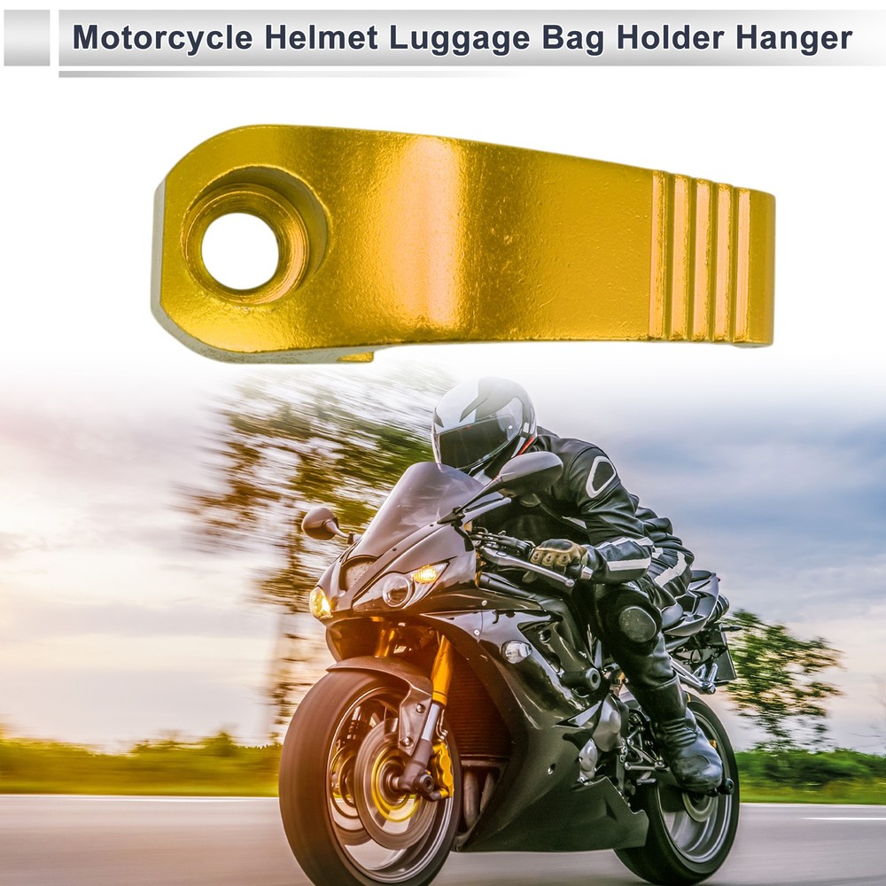 Rectangular Motorcycle Helmet Hanger Hook for Scooter in Al Yellow 1pc