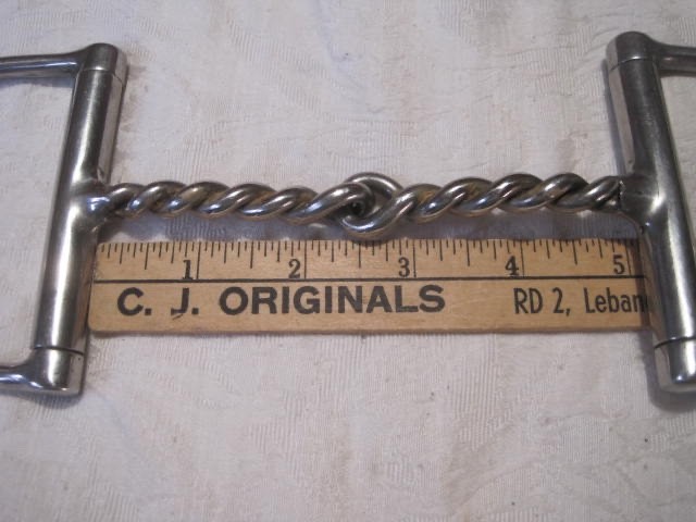 Single Twist Dee Ring Snaffle 5'' Big Dee Rings Stainless Steel