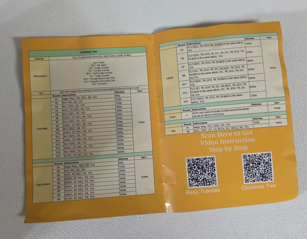 Kitcroet Easy to Learn To Crochet Kit Christmas Tree Craft Video Tutorial Code