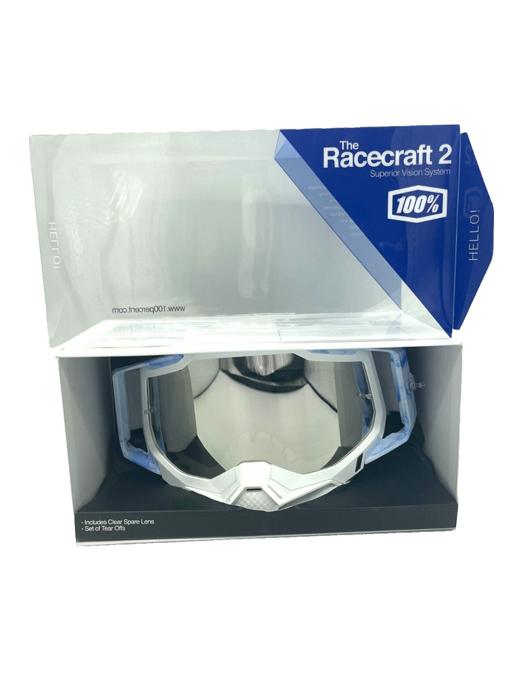 100% Racercraft 2 Goggles Mirror Silver Flash Lens