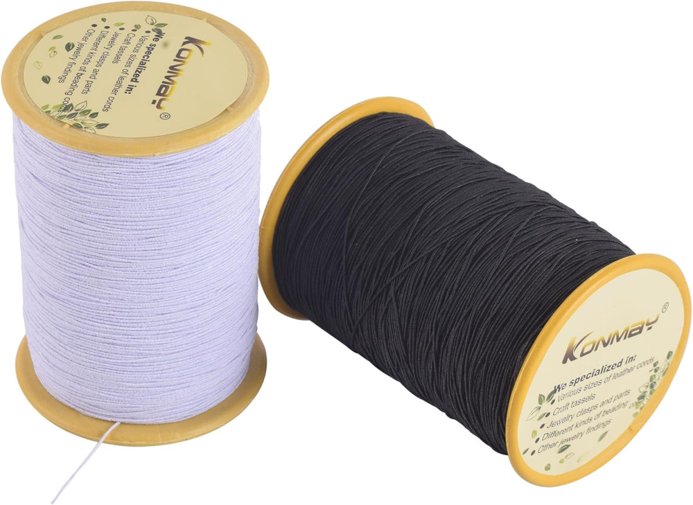 Elastic Sewing Thread for Sewing Machine, 1100 Yards 0.5Mm Black&White Elastic S