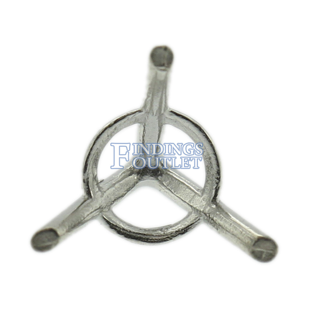 14k White Gold Round Martini Stud Earring Mounting Setting Push Back Post
