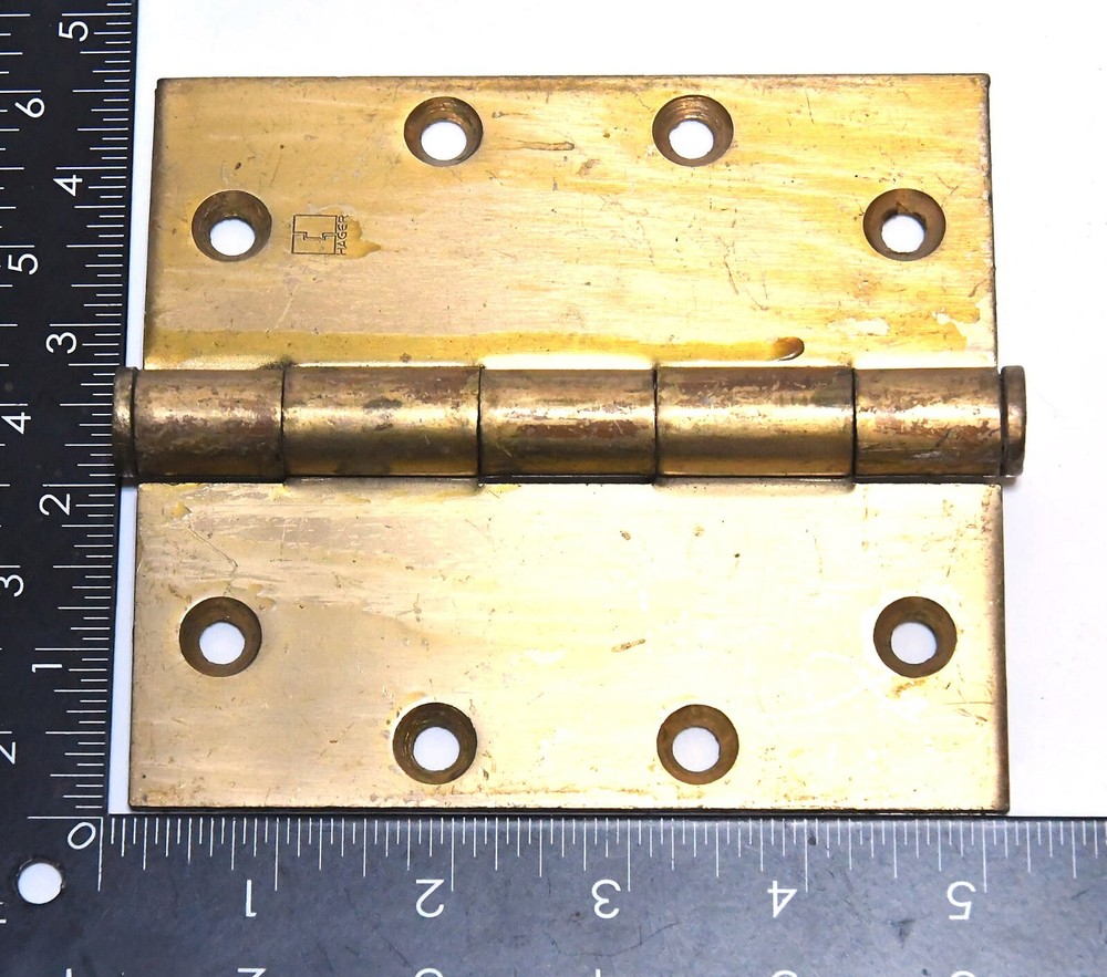 LARGE SINGLE HAGER BRASS BRASS HINGE 5 x 4 1/2
