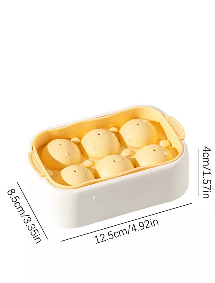 2pcs Freezer Ice Ball Maker Mold, 6 Round Ice Cube Tray, Color Random
