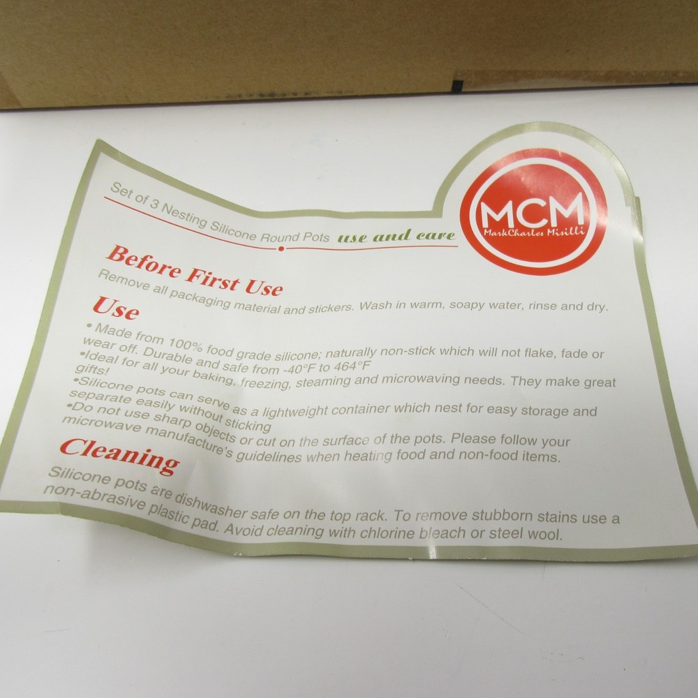 MarkCharles Misilli Silicone Nesting Round Pots Cookware Bakeware Red NEW