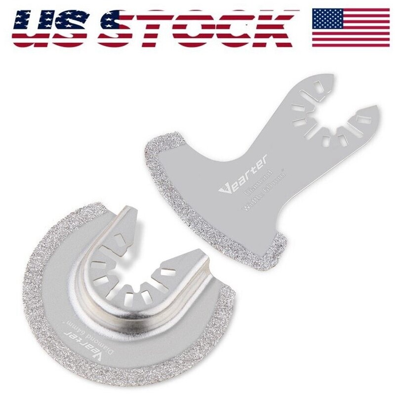 2PCS Diamond Universal Oscillating Tool Blade Set Multi Tool Cutting Saw Blade