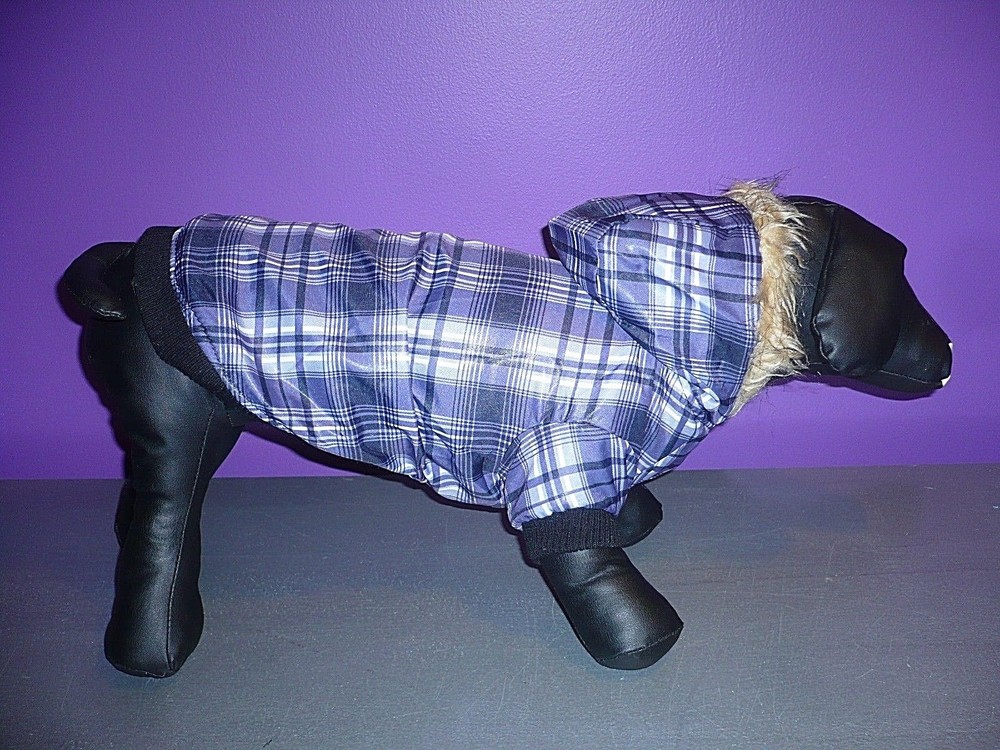 Dog Jacket unisex purple plaid puffer jacket coat size medium