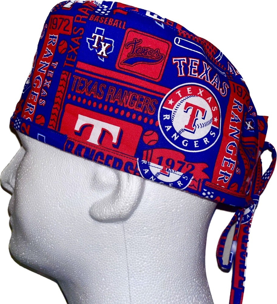 MLB Texas Rangers Squares Scrub Hat Chemo Cap