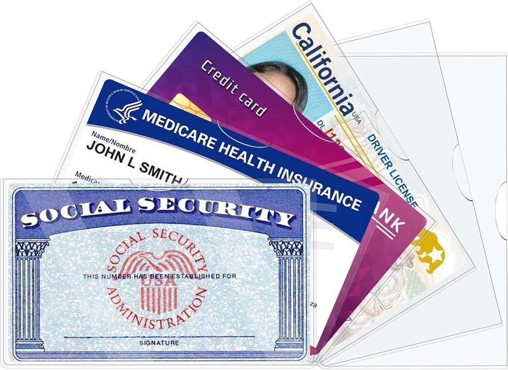 6 Pack Social Security Card Protector Sleeves Clear Waterproof Card Holders