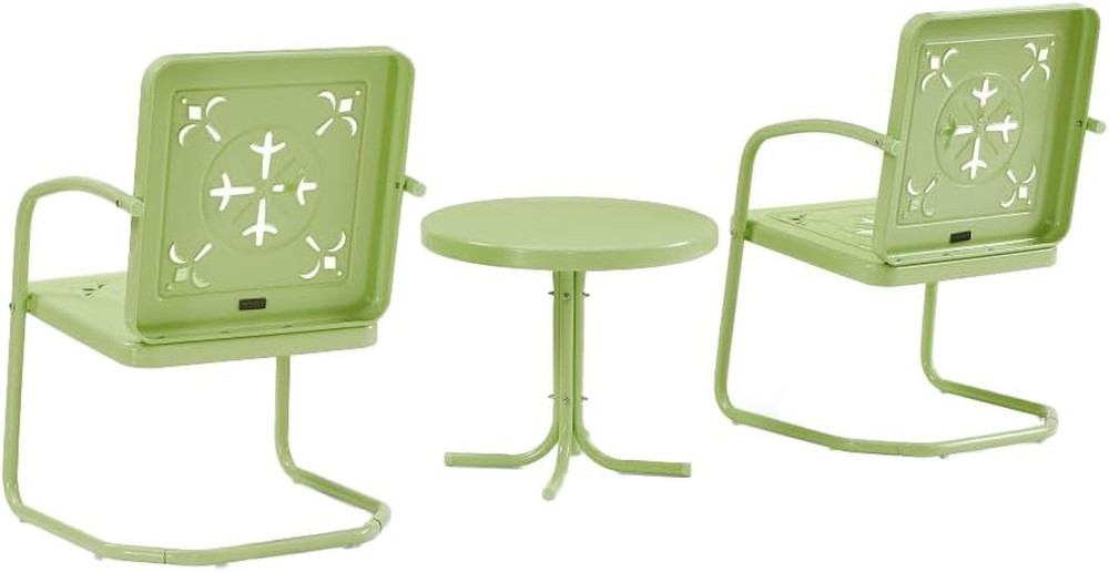 Key Lime Retro 3-Piece Outdoor Chair & Side Table Set