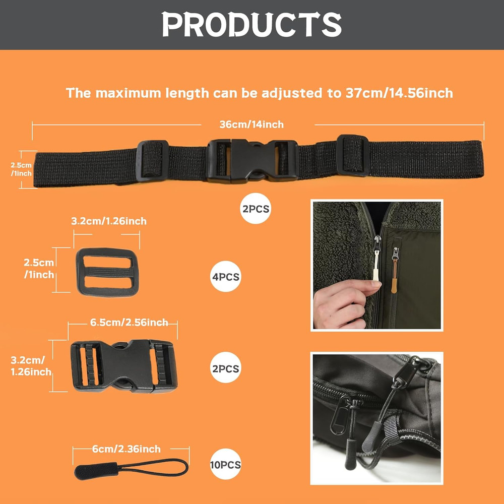 Backpack Chest Strap 2Pcs Heavy Duty Adjustable Backpack Sternum Strap Chest Bel