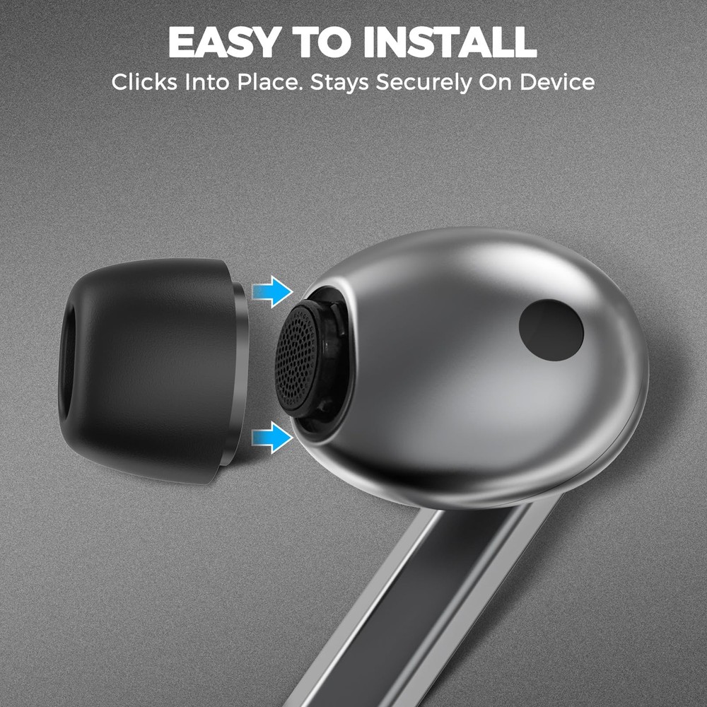 AhaStyle Memory for Galaxy Buds4 Pro/Buds3 Pro, Black Buds3 Pro