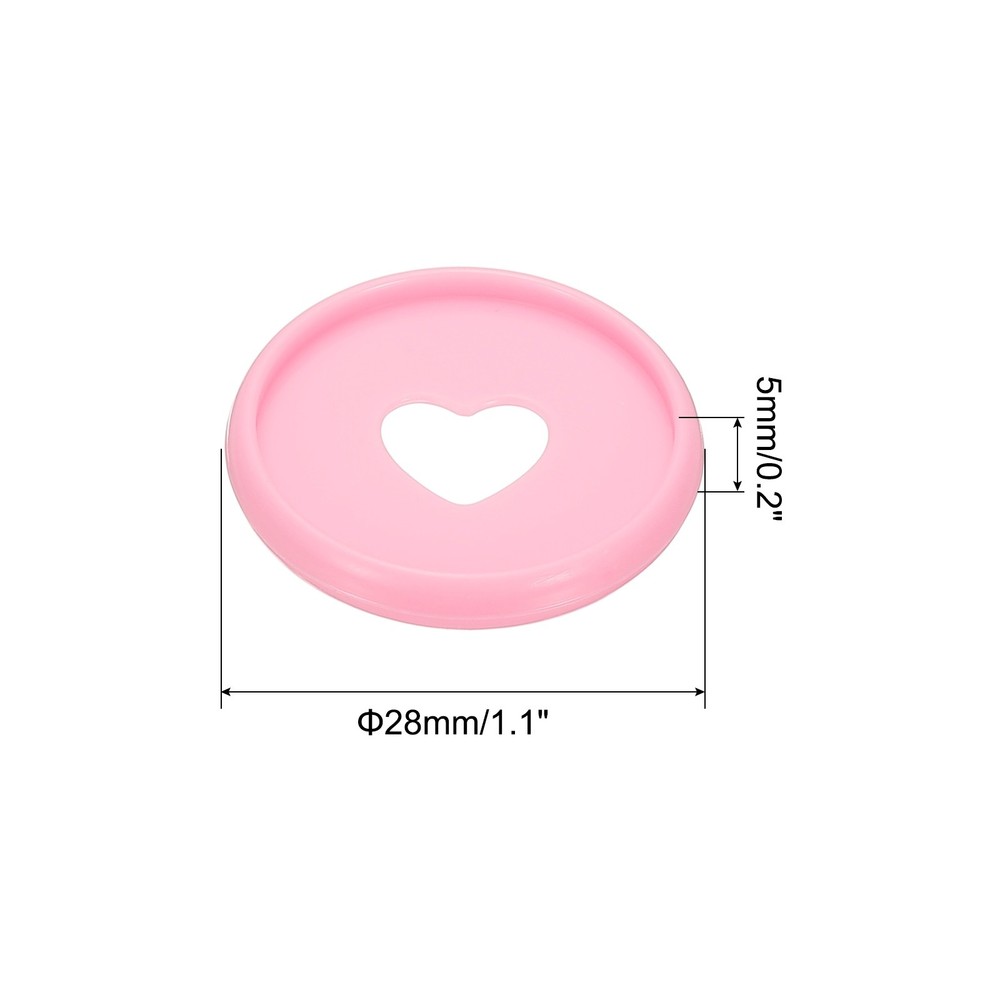 28mm Plastic Book Binding Discs, 11 Pack Expansion Discs Heart, Pink