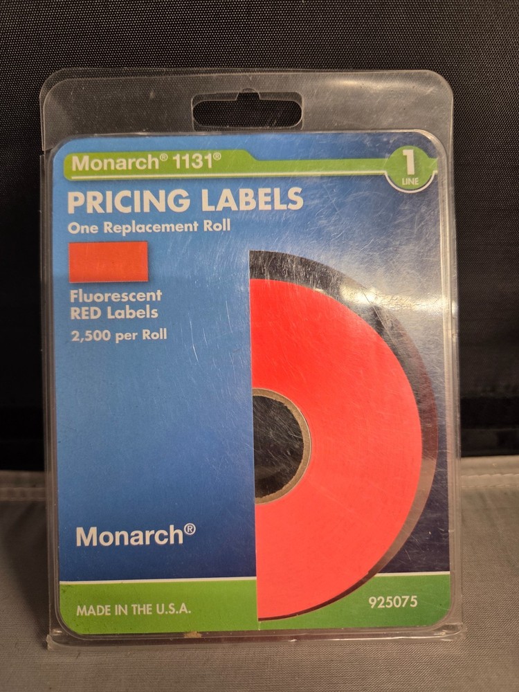 Monarch 1131 Pricing Label 2500 Per Roll One Replacement Roll Fluorescent Red